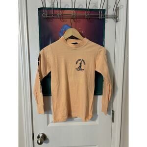 vintage thin small xs bourbon street 70s t-shirt peach check measurements